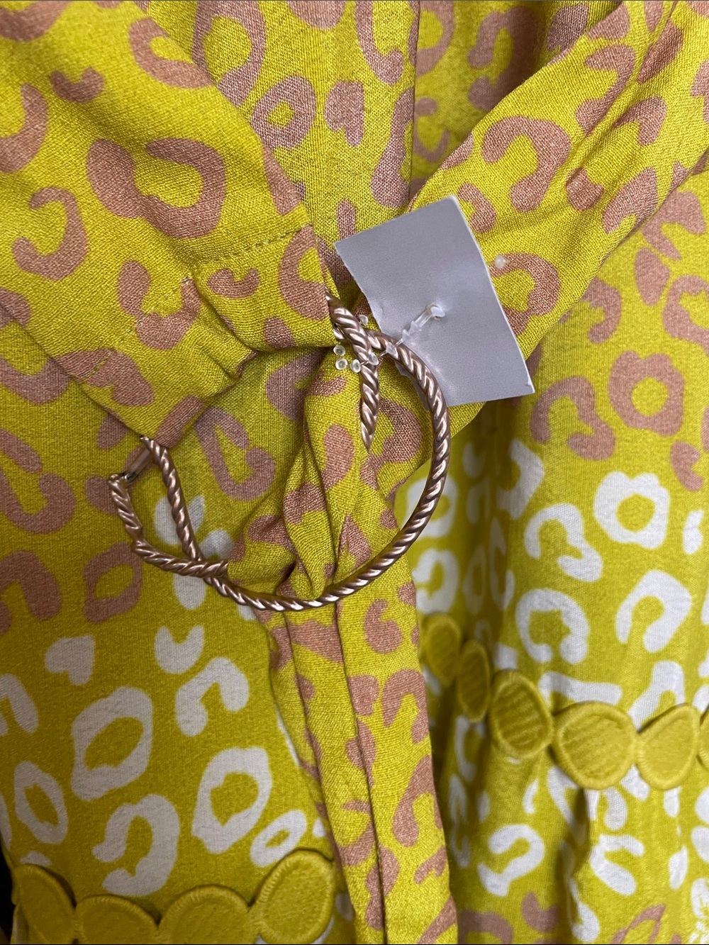 Sunny Yellow Leopard-Print Tie-Shoulder Maxi Dress - Picture 7 of 15